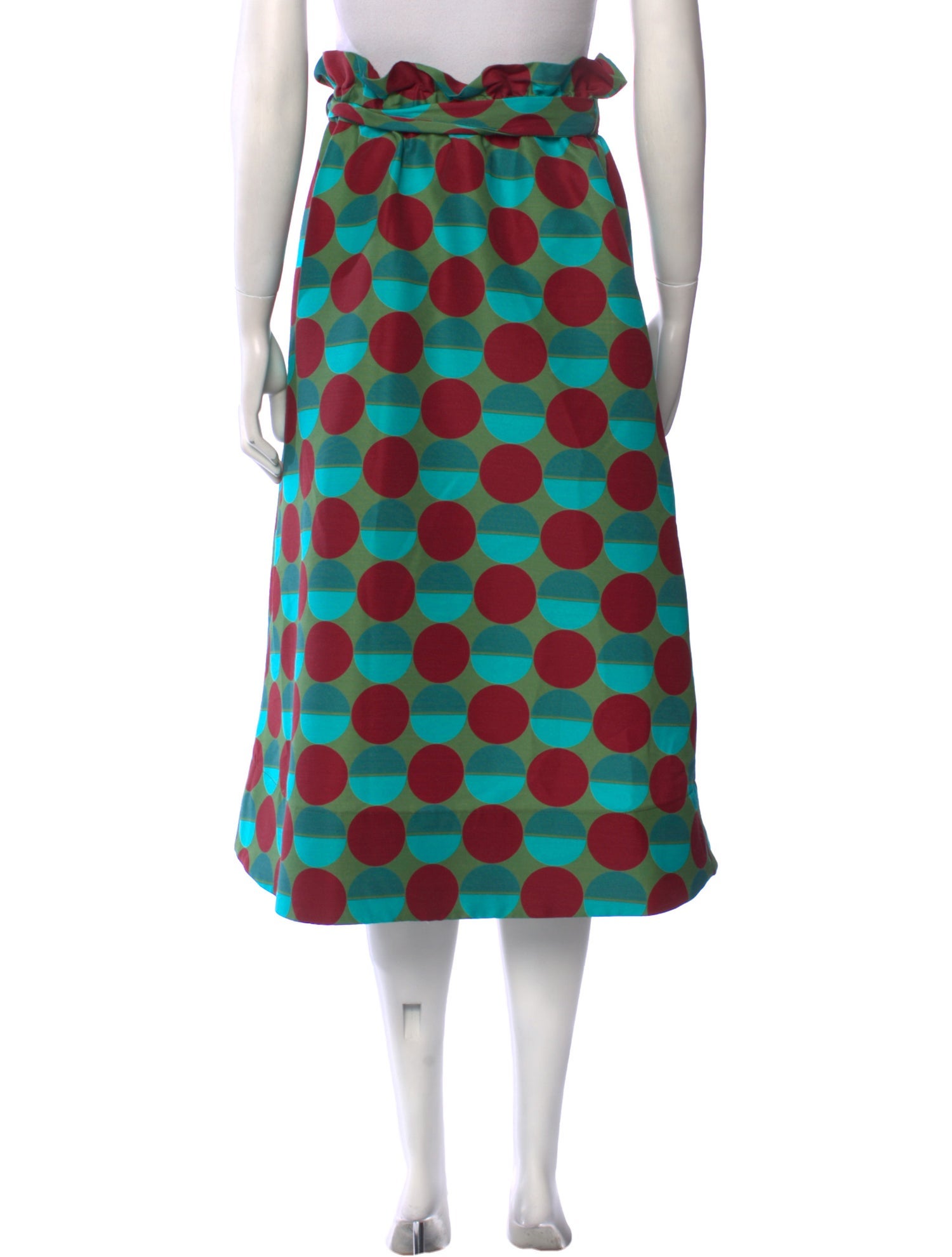 La DoubleJ Polka Dot Print Midi Length Skirt